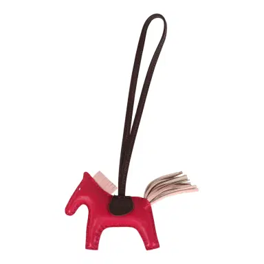 HERMÈS Hermes Pegase Rodeo Bag Charm PM Framboise, Rose Sakura and Rouge Sellier Milo Lambskin | Thumbnail 1