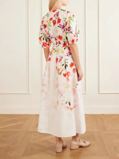 Gabriela Hearst Ignis Floral- Printed Linen And Cotton Midi Dress | Thumbnail 3