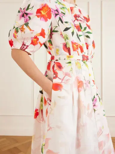 Gabriela Hearst Ignis Floral- Printed Linen And Cotton Midi Dress | Thumbnail 4