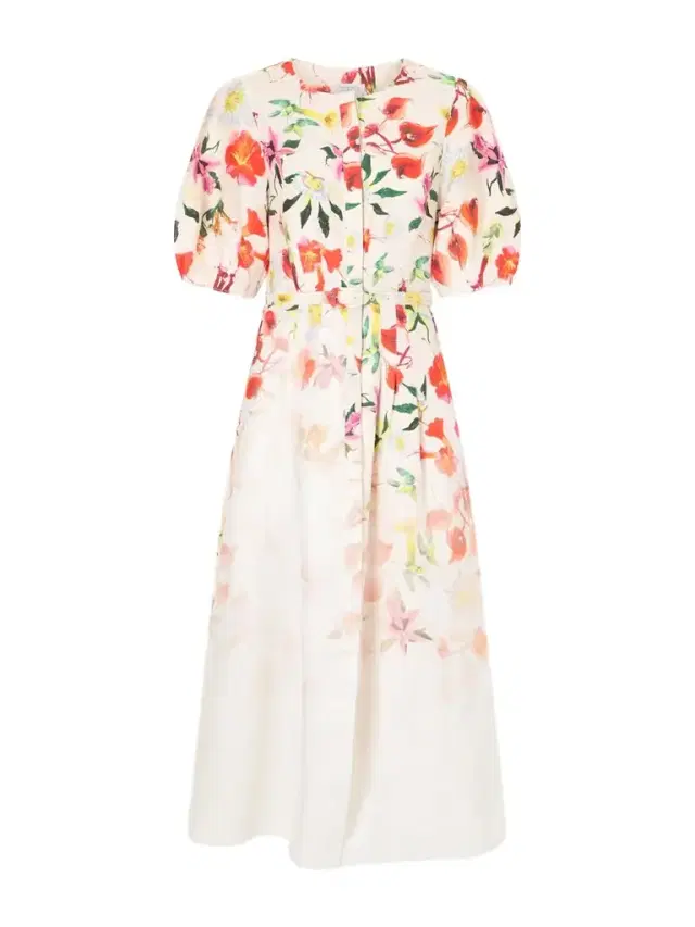 Gabriela Hearst Ignis Floral- Printed Linen And Cotton Midi Dress
