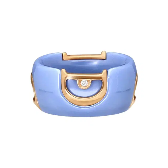 Damiani Damiani D. Icon Blue Ceramic & 18K Rose Gold Diamond Band Ring 150565-71 - by The Solist