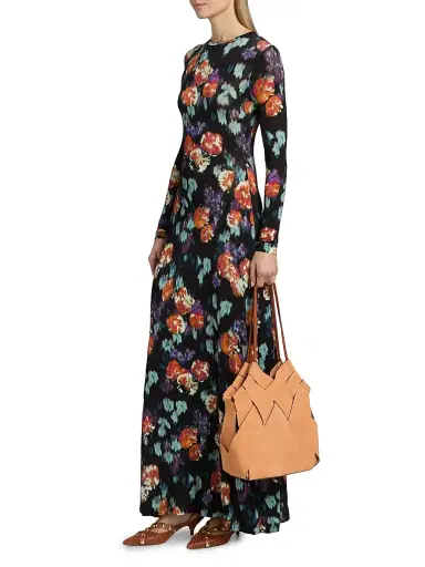 Ulla Johnson Women's Amari Floral Long-Sleeve Maxi Dress - Nocturne - Size XL | Thumbnail 4 Ulla Johnson Women's Amari Floral Long-Sleeve Maxi Dress - Nocturne - Size XL | Thumbnail 4