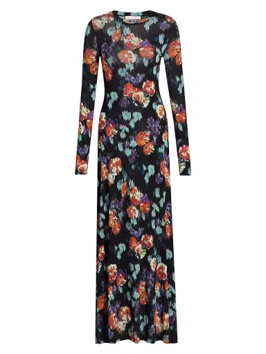 Ulla Johnson Women's Amari Floral Long-Sleeve Maxi Dress - Nocturne - Size XL | Thumbnail 1 Ulla Johnson Women's Amari Floral Long-Sleeve Maxi Dress - Nocturne - Size XL | Thumbnail 1