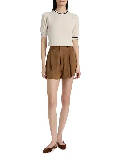 Frame Women's The Suede Utility Shorts - Chai - Size 8 | Thumbnail 2