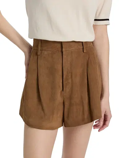 Frame Women's The Suede Utility Shorts - Chai - Size 8 | Thumbnail 3