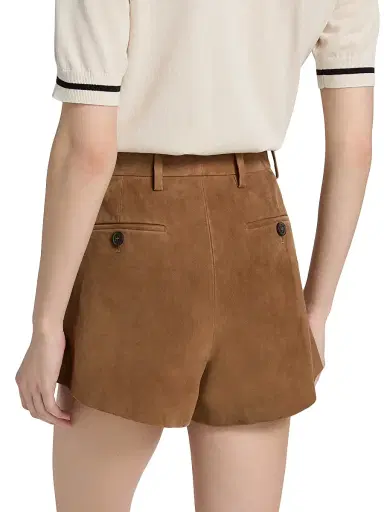 Frame Women's The Suede Utility Shorts - Chai - Size 8 | Thumbnail 5