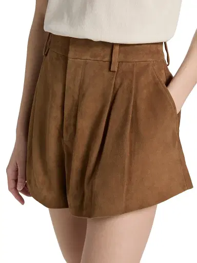 Frame Women's The Suede Utility Shorts - Chai - Size 8 | Thumbnail 6