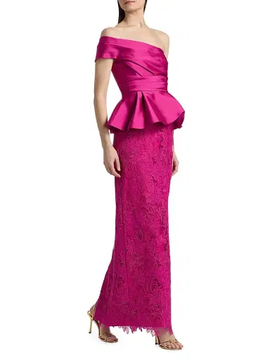 THEIA Women's Colby Mikado & Lace One-Shoulder Gown - Kyoto Dust - Size 16 | Thumbnail 2 THEIA Women's Colby Mikado & Lace One-Shoulder Gown - Kyoto Dust - Size 16 | Thumbnail 2