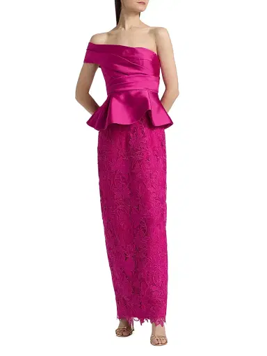 THEIA Women's Colby Mikado & Lace One-Shoulder Gown - Kyoto Dust - Size 16 | Thumbnail 3 THEIA Women's Colby Mikado & Lace One-Shoulder Gown - Kyoto Dust - Size 16 | Thumbnail 3