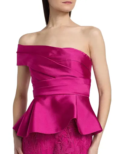 THEIA Women's Colby Mikado & Lace One-Shoulder Gown - Kyoto Dust - Size 16 | Thumbnail 6 THEIA Women's Colby Mikado & Lace One-Shoulder Gown - Kyoto Dust - Size 16 | Thumbnail 6