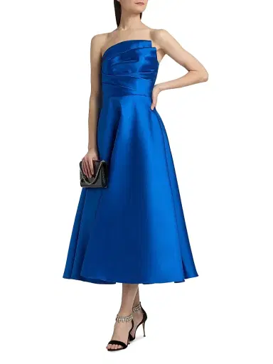 THEIA Women's Salem Strapless Cocktail Tea-Length Dress - Sapphire Eclipse - Size 16 | Thumbnail 4 THEIA Women's Salem Strapless Cocktail Tea-Length Dress - Sapphire Eclipse - Size 16 | Thumbnail 4