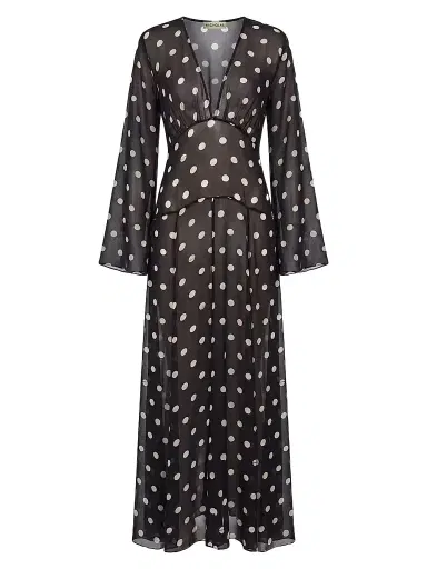 NICHOLAS Women's Marella Polka Dot Maxi Dress - Black  Polka Dot | Thumbnail 1