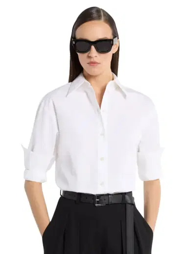 Michael Kors Collection Katia Cotton Poplin Shirt in | Thumbnail 1 Michael Kors Collection Katia Cotton Poplin Shirt in | Thumbnail 1