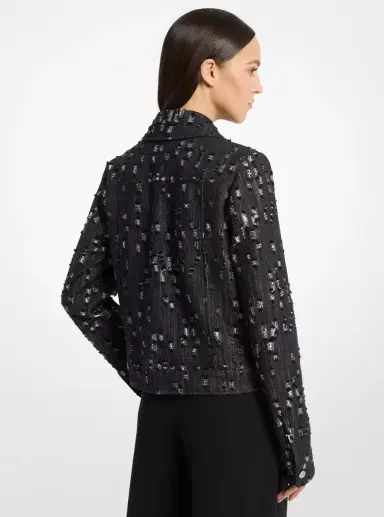 Michael Kors Collection Frayed Denim Jacket | Thumbnail 2 Michael Kors Collection Frayed Denim Jacket | Thumbnail 2