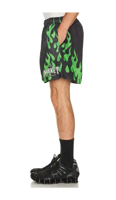 Market Toxic Flames Mesh Shorts | Thumbnail 2 Market Toxic Flames Mesh Shorts | Thumbnail 2