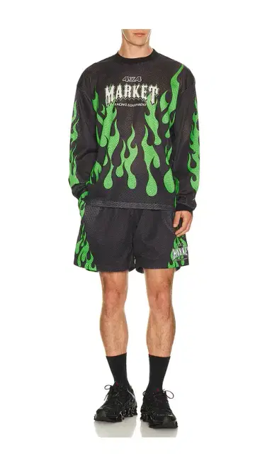 Market Toxic Flames Mesh Shorts | Thumbnail 4 Market Toxic Flames Mesh Shorts | Thumbnail 4