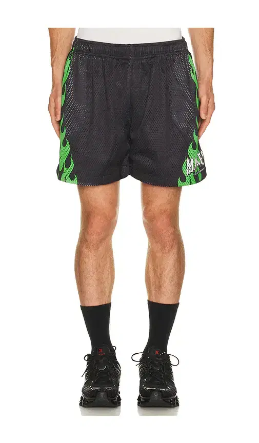 Market Toxic Flames Mesh Shorts