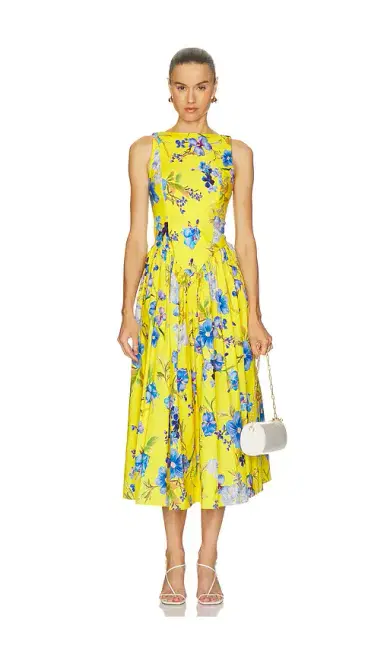 Hemant & Nandita Boat Neck Midi Dress | Thumbnail 1