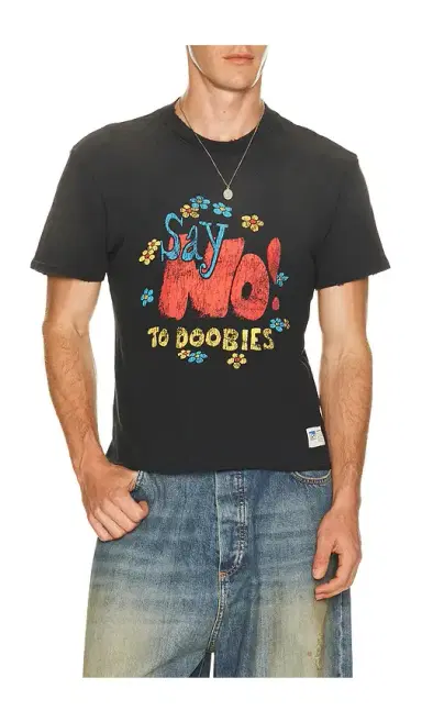 Nahmias Say No Open Hem Fitted Tee | Thumbnail 1 Nahmias Say No Open Hem Fitted Tee | Thumbnail 1