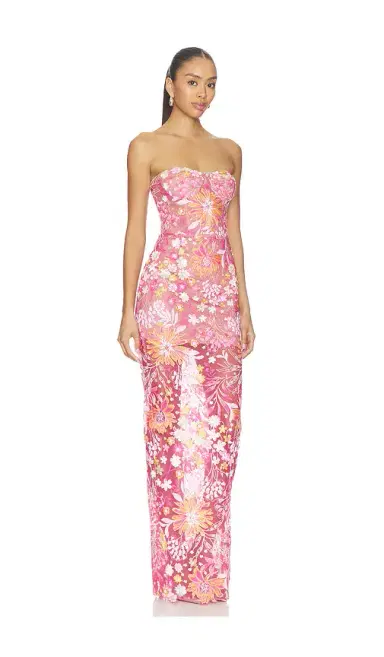 Bronx and Banco Mallorca Sequin Dahlia Strapless Maxi Dress | Thumbnail 2 Bronx and Banco Mallorca Sequin Dahlia Strapless Maxi Dress | Thumbnail 2