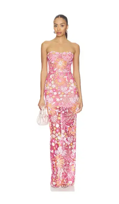 Bronx and Banco Mallorca Sequin Dahlia Strapless Maxi Dress | Thumbnail 1 Bronx and Banco Mallorca Sequin Dahlia Strapless Maxi Dress | Thumbnail 1