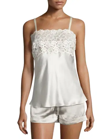 Josie Natori Lace-Top Silk Camisole | Thumbnail 1