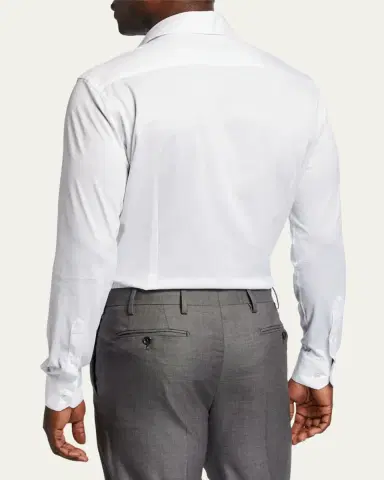 Giorgio Armani Men's Solid Jersey Sport Shirt | Thumbnail 2