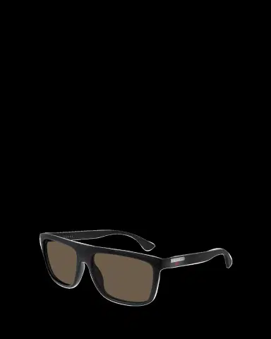 Gucci Men's Web Square Flat-Top Injection Sunglasses | Thumbnail 2