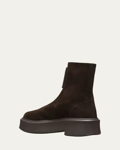 The Row Suede Zip Moto Booties | Thumbnail 4