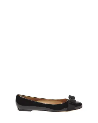 Ferragamo Varina Patent Leather Bow Ballerina Flats | Thumbnail 1