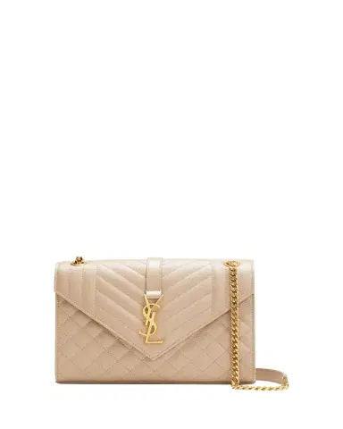 Saint Laurent Envelope Triquilt Medium YSL Shoulder Bag in Grained Leather | Thumbnail 1 Saint Laurent Envelope Triquilt Medium YSL Shoulder Bag in Grained Leather | Thumbnail 1
