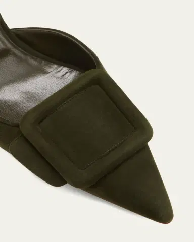 Manolo Blahnik Maysli Suede Bow Slingback Pumps | Thumbnail 5