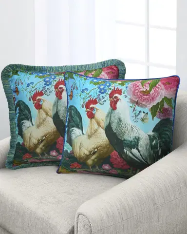 Yana Movchan Two Brothers Fringe Silk Pillow | Thumbnail 2