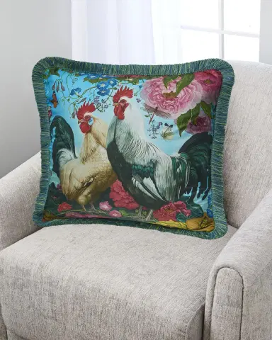 Yana Movchan Two Brothers Fringe Silk Pillow | Thumbnail 1