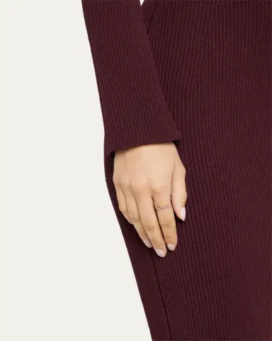 Sydney Evan 14K Gold Large Love Script Ring in Amethyst | Thumbnail 2