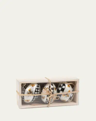 MacKenzie-Childs Queen Bee Capiz Easter Eggs, Set Of 3 | Thumbnail 2