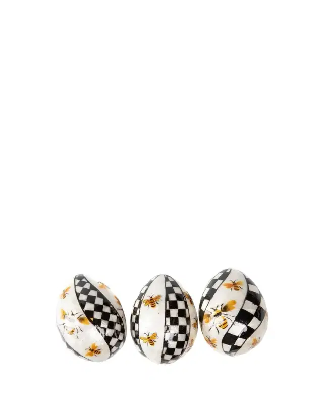 MacKenzie-Childs Queen Bee Capiz Easter Eggs, Set Of 3