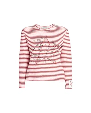 Golden Goose Striped Long-Sleeve T-Shirt w/ Embroidery | Thumbnail 1