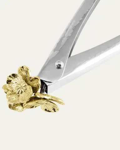 Michael Aram Gold Orchid Large Lock Spring Tongs | Thumbnail 3