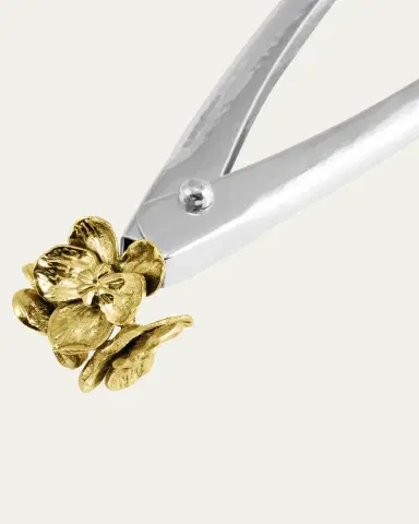 Michael Aram Gold Orchid Small Lock Spring Tongs | Thumbnail 3