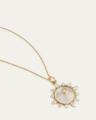 MONICA RICH KOSANN Mother of Pearl Diamond "Happiness" Sun Charm Necklace | Thumbnail 3 MONICA RICH KOSANN Mother of Pearl Diamond "Happiness" Sun Charm Necklace | Thumbnail 3