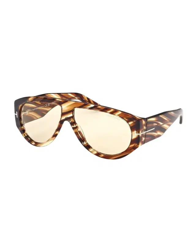 Patterned Round Acetate Sunglasses
