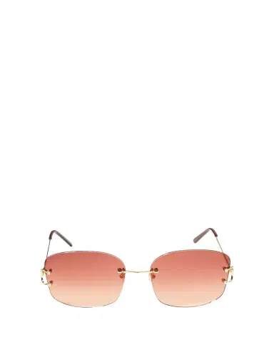 Cartier Rimless Round Metal & Acetate Sunglasses | Thumbnail 1