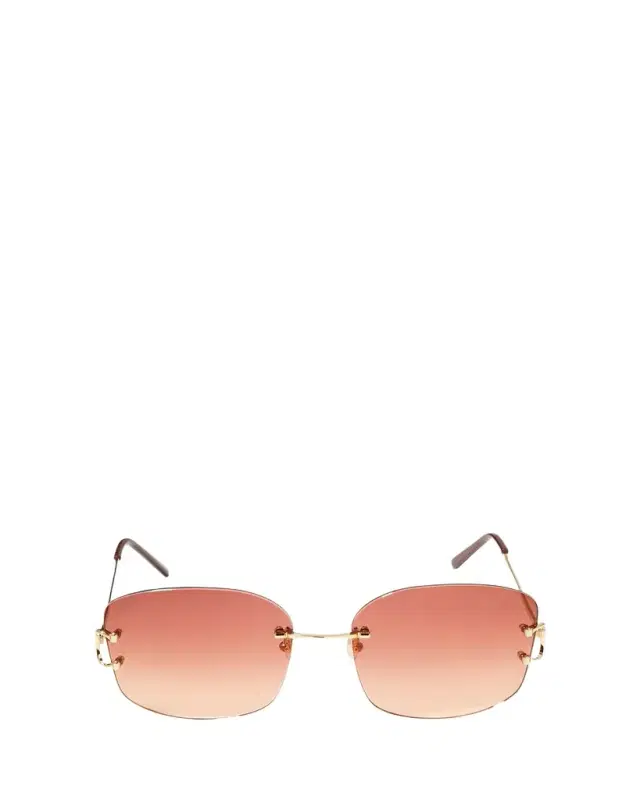 Cartier Rimless Round Metal & Acetate Sunglasses