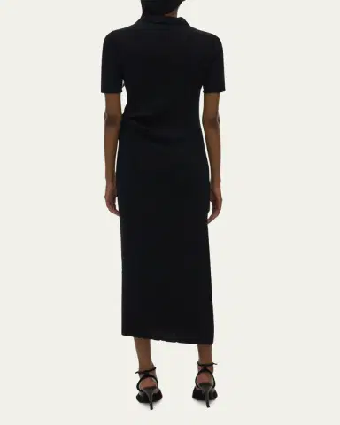 Helmut Lang Ribbed Knit Polo Midi Dress | Thumbnail 3 Helmut Lang Ribbed Knit Polo Midi Dress | Thumbnail 3