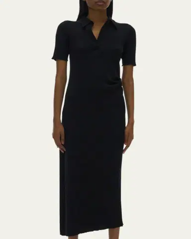 Helmut Lang Ribbed Knit Polo Midi Dress | Thumbnail 4 Helmut Lang Ribbed Knit Polo Midi Dress | Thumbnail 4