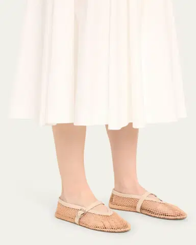 Alaïa Mesh Mary Jane Ballerina Flats | Thumbnail 6