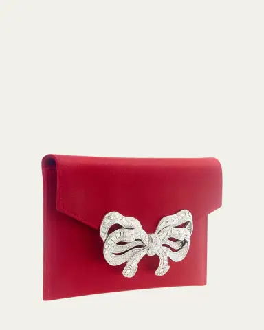 Judith Leiber Couture Crystal Bow Satin Envelope Clutch Bag | Thumbnail 2 Judith Leiber Couture Crystal Bow Satin Envelope Clutch Bag | Thumbnail 2