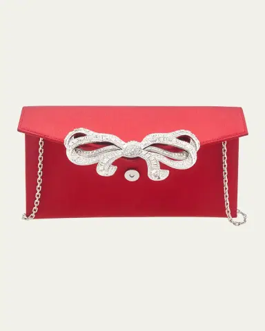 Judith Leiber Couture Crystal Bow Satin Envelope Clutch Bag | Thumbnail 4 Judith Leiber Couture Crystal Bow Satin Envelope Clutch Bag | Thumbnail 4