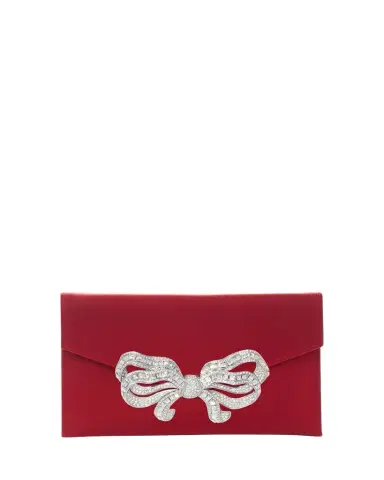 Judith Leiber Couture Crystal Bow Satin Envelope Clutch Bag | Thumbnail 1 Judith Leiber Couture Crystal Bow Satin Envelope Clutch Bag | Thumbnail 1